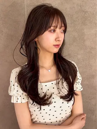 セミロング カラー 三宅 壱輝のヘアスタイル