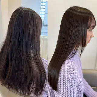 ロング ﾐﾚｲ/ﾐﾙｸﾃｨｰ ｶﾗｰ/梅田美容室のヘアスタイル