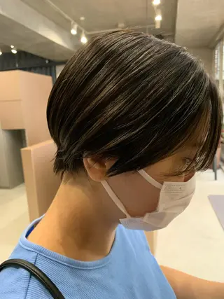ショート カラー ボブパーマコテ巻き風 パーマNo1深江秀平のヘアスタイル