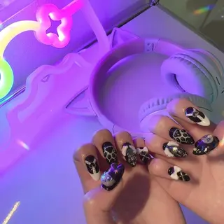 ネイル 渋谷／チップ長さ出し 👑アプレgel-xのネイルデザイン