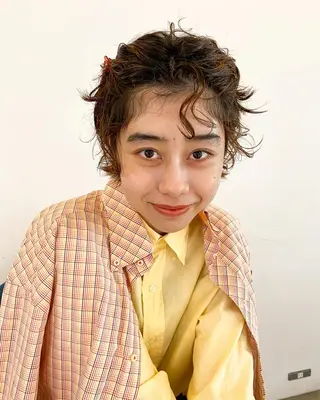 ショート カラー パーマ ヘアアレンジ メンズ キッズ ネイル マツエク・マツパ パーマスタイル🔅 sayacaのヘアスタイル