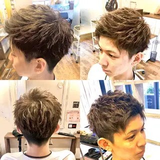 ショート カラー メンズ パーマ ヘアアレンジ 💜髪の救世主💜 MASAのヘアスタイル