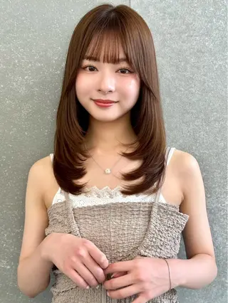 ミディアム カラー 🦋韓国風レイヤー/ 艶髪矯正🦋凛太郎のヘアスタイル
