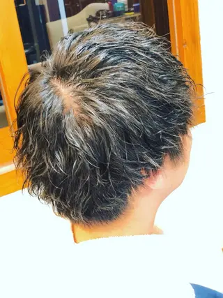 ショート パーマ ヘアアレンジ メンズ men's特化　石井 貴章のヘアスタイル