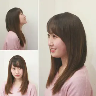 セミロング パーマ 高畑×縮毛矯正 松下直揮のヘアスタイル