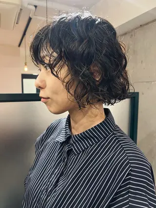 ショート パーマ 暖色/パーマ 🌼クニトウメイのヘアスタイル
