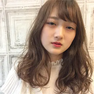 セミロング カラー 日比 貴大/ minim hairのヘアスタイル