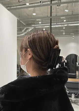 ロング カラー ヘアアレンジ 色落ちまでキレイに！ ！女性サロンのヘアスタイル