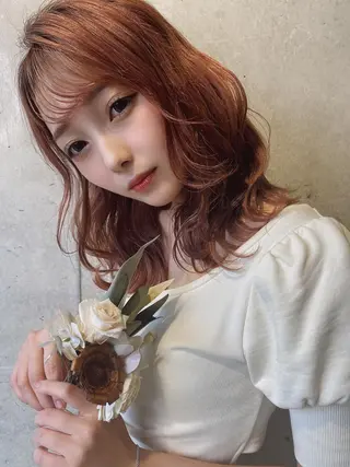 ミディアム カラー 外国人対応 佐久間のヘアスタイル