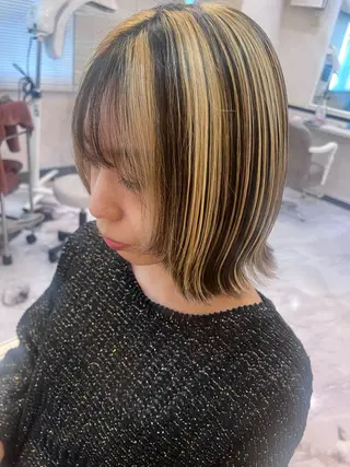 ミディアム カラー 大人デザイン 🍃MORIKA🍃のヘアスタイル