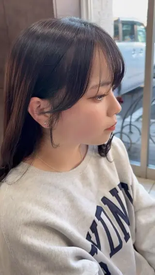 ミディアム カラー 🤎韓国ヘア ベージュ まゆか🤎のヘアスタイル