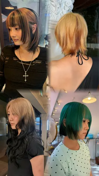 カラー AI／原宿／ ハイトーン／ブリーチのヘアスタイル