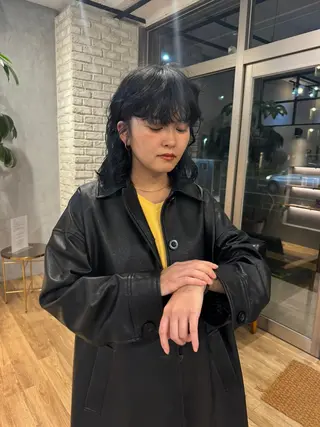 ミディアム パーマ Basis 田口豪司のヘアスタイル