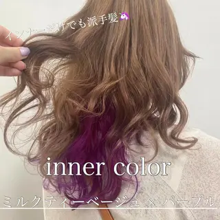 セミロング カラー ヘアアレンジ 縮毛矯正/髪質改善/ ブリーチ毛/木元渓太のヘアスタイル