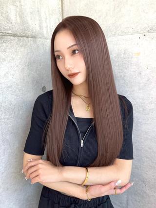 ロング 福岡縮毛矯正✨️ ストレート 向井和輝のヘアスタイル