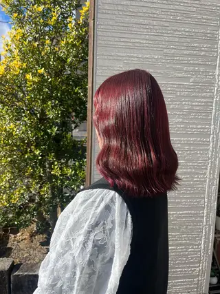 ミディアム 🎀OJIMA 🤍ピンクカラー🎀のヘアスタイル