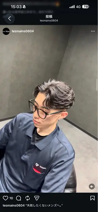 ミディアム パーマ メンズ HINA ちゃんのヘアスタイル