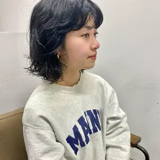 ミディアム パーマ 山口 モエのヘアスタイル