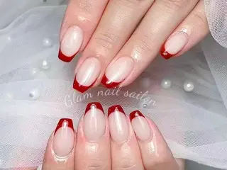 ネイル エツメ💅 長さ出し🎀デザインのネイルデザイン