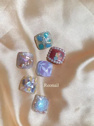 ミディアム ネイル Blowe ニュアンスのネイルデザイン