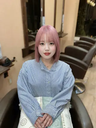 ミディアム カラー ボブ,レイヤー🩵 Maho🐻‍❄️のヘアスタイル