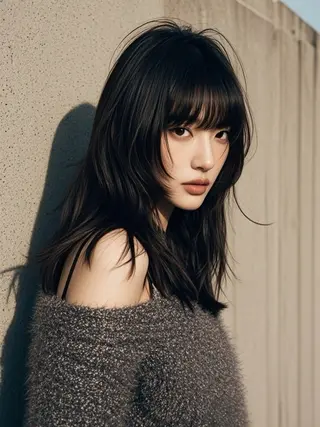 セミロング ウルフカット 811 大阪梅田 ウルフのヘアスタイル
