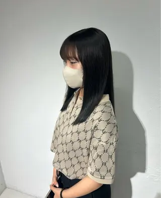 セミロング カラー 弓矢 叶のヘアスタイル