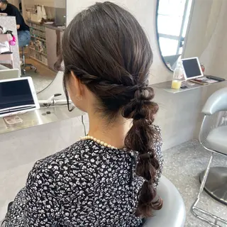 セミロング ヘアアレンジ 新宿/韓国ヘア 中明度カラー/かやのヘアスタイル