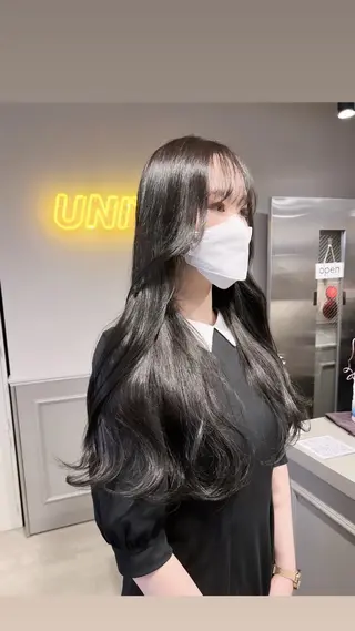 ロング カラー パーマ ヘアアレンジ メンズ 上品＆韓国風 🥀海心🥀のヘアスタイル