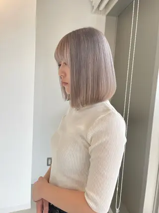 ショート カラー 店長 MANAMI 艶カラー／骨格ボブのヘアスタイル