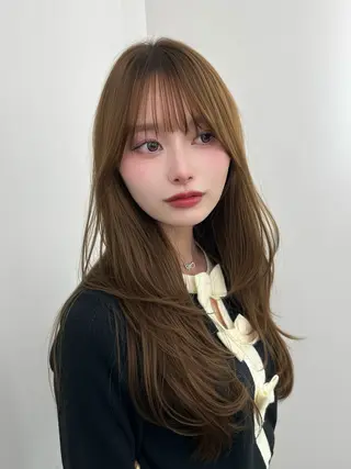 ロング カラー レイヤーカット顔周り /アレンジ伊藤彪真のヘアスタイル