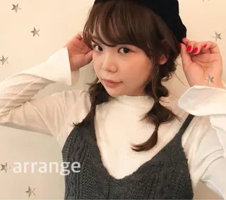 セミロング ヘアアレンジ 市川 千夏のヘアスタイル