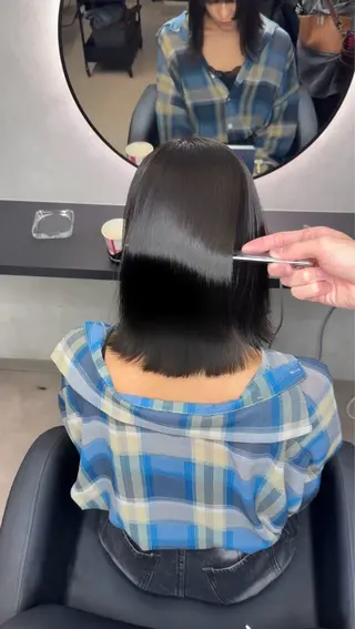 ミディアム カラー ヘアアレンジ 新宿 /髪質改善/ レイヤー/ヒュウガのヘアスタイル