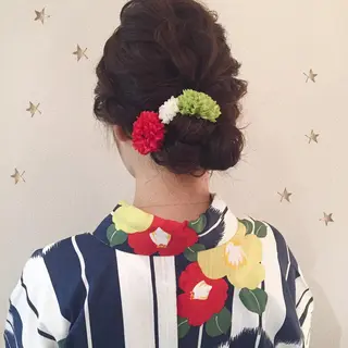 セミロング ヘアアレンジ 市川 千夏のヘアスタイル