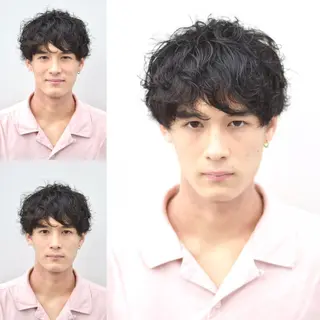 ショート パーマ メンズ 大木 拓瑞のヘアスタイル