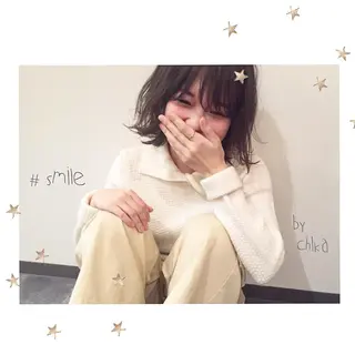 ミディアム 市川 千夏のヘアスタイル