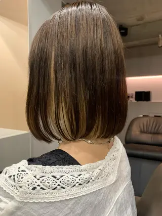 ミディアム カラー ボブパーマコテ巻き風 パーマNo1深江秀平のヘアスタイル