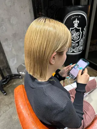 ミディアム 🔥コテ巻き風 ボブパーマ🔥のヘアスタイル