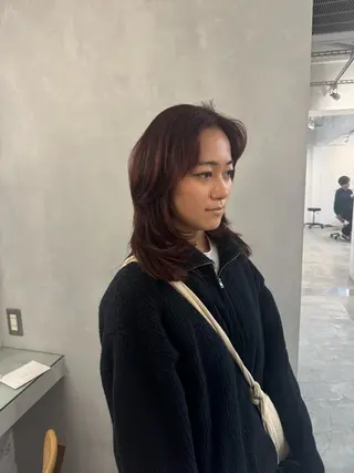 セミロング 新宿/顔周りカット +レイヤー=しずく♩のヘアスタイル