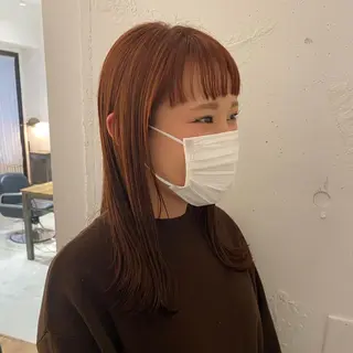 セミロング カラー 関 桃萌果のヘアスタイル