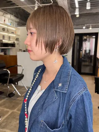ショート 暖色系特化さくら /福岡天神/レイヤーのヘアスタイル