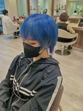 ショート カラー 雅/ダブルカラー/ 白髪ぼかしハイライトのヘアスタイル