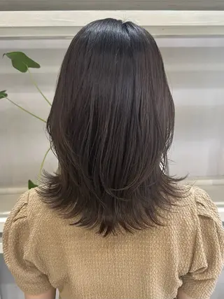 ミディアム カラー 透明感カラー/ボブ /佐藤伶のヘアスタイル