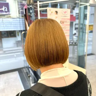 ミディアム カラー パーマ ヘアアレンジ メンズ キッズ ボブ×自然な縮毛矯正 RYOGAのヘアスタイル