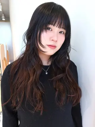 ロング 顔周りカット/透明感 カラー✂️MEIのヘアスタイル