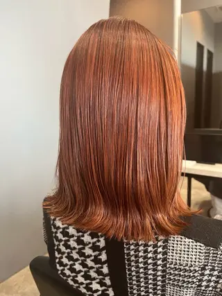 セミロング カラー 髪質改善・ショートレ イヤーボブ🧡関玲子のヘアスタイル