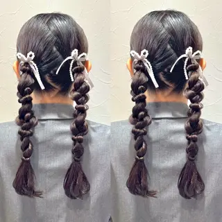 ロング ヘアアレンジ ヘアメ🎀ハイトーン 🩵エクステ🪄しほのヘアスタイル