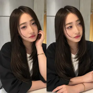 ロング 韓国レイヤー 田中 励也のヘアスタイル
