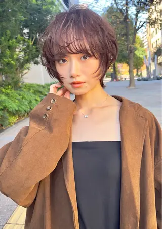 ショート パーマ 【似合わせ・レイヤー ・パーマ】海気のヘアスタイル