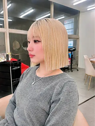 ミディアム ボブ/韓国ヘア 美髪矯正🦋村松優斗のヘアスタイル
